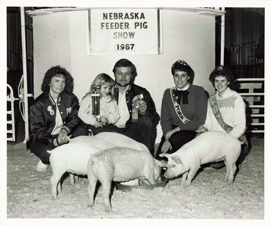 Greg and Vicki Wilke at the Nebraska Feeder Pig Show in 1987